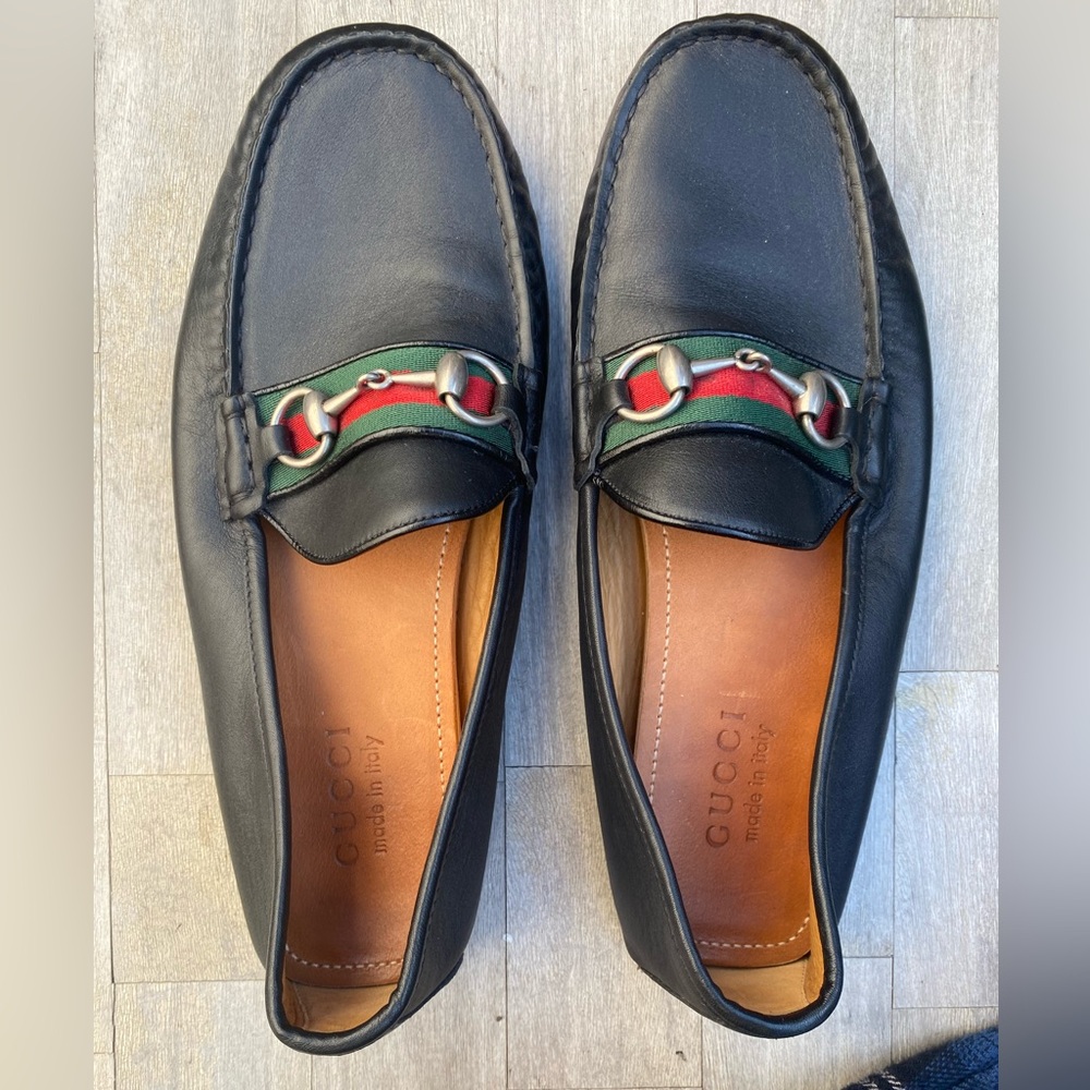 Gucci Black Leather Men's Loafers 42/8